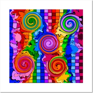 Rainbow Abstract Art by Orchid 4 Posters and Art